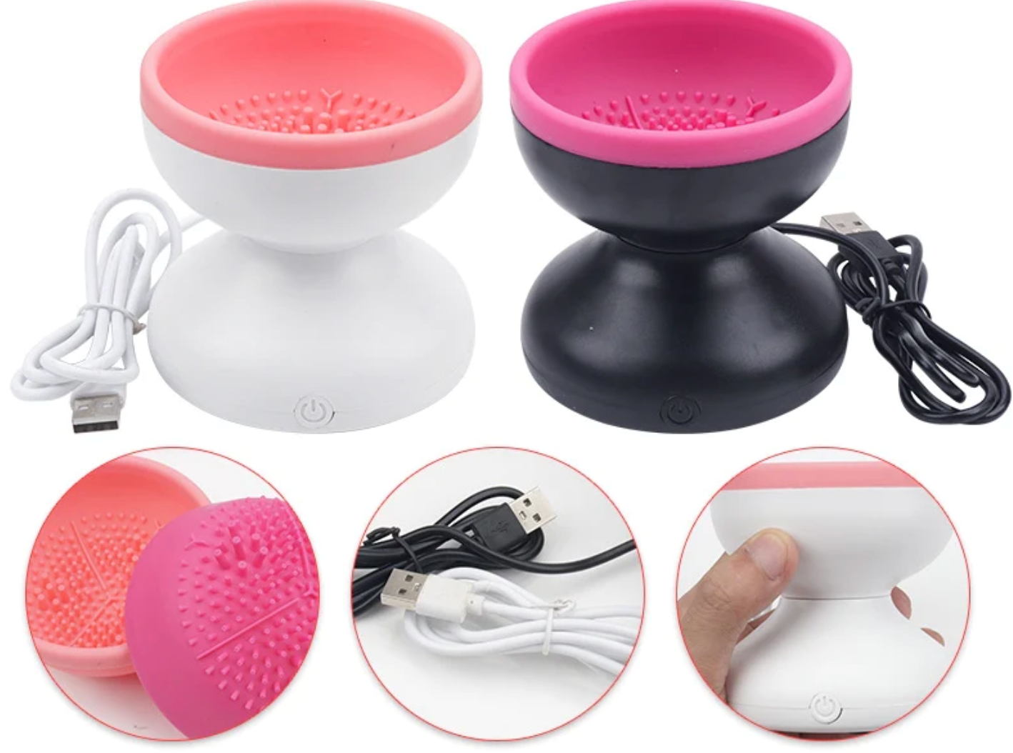 Pink Electric Makeup Brush Cleaner - Germ and Mite Removal - Instant Wash  and Use - ApolloBox
