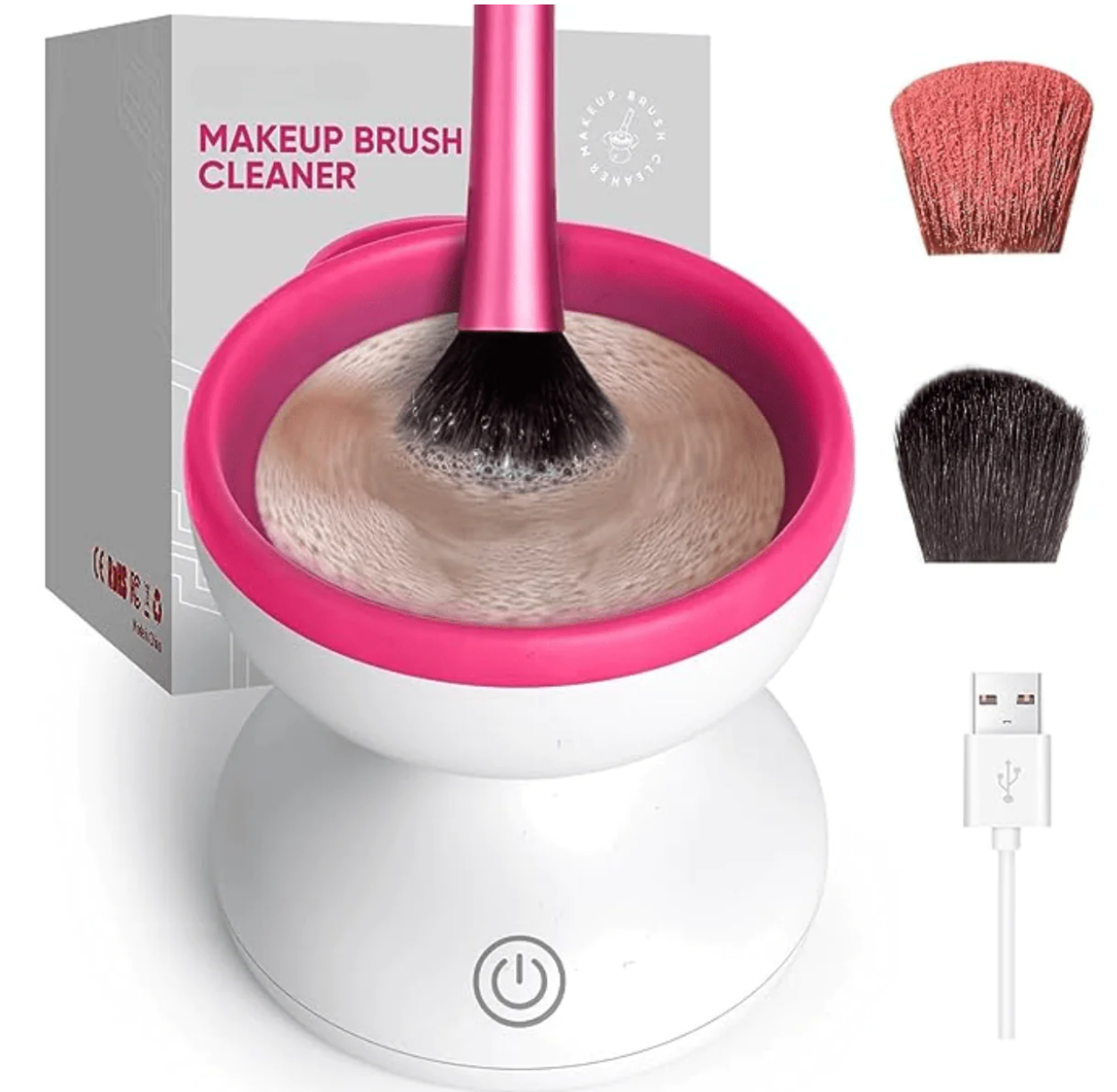 Makeup Mat and Brush Cleaner Black and Pink 9x9